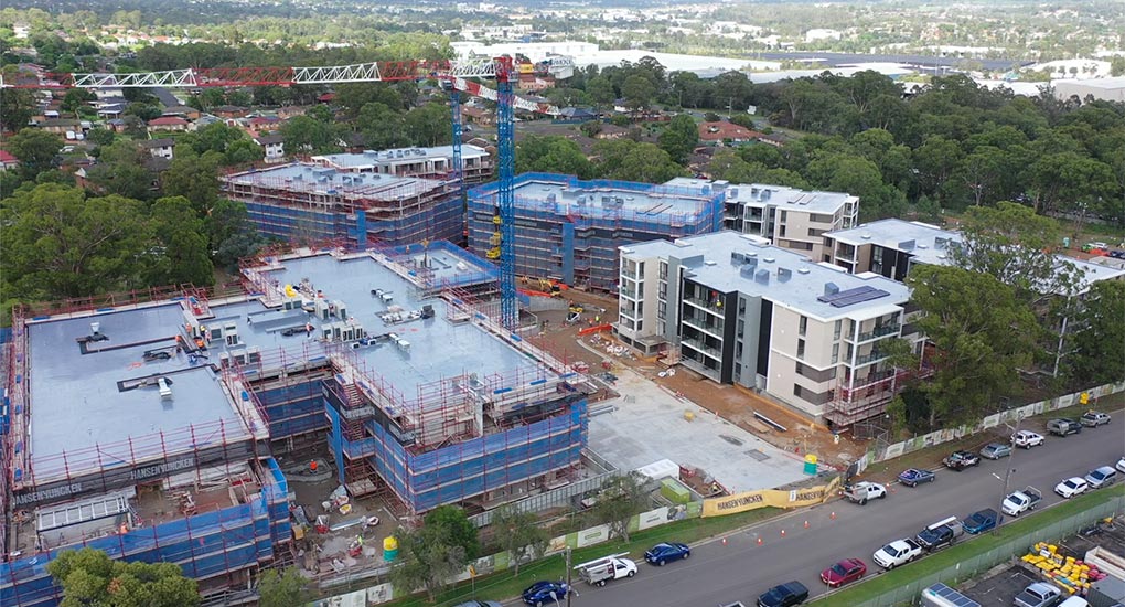 Anglicare Minto - Drone image of construction